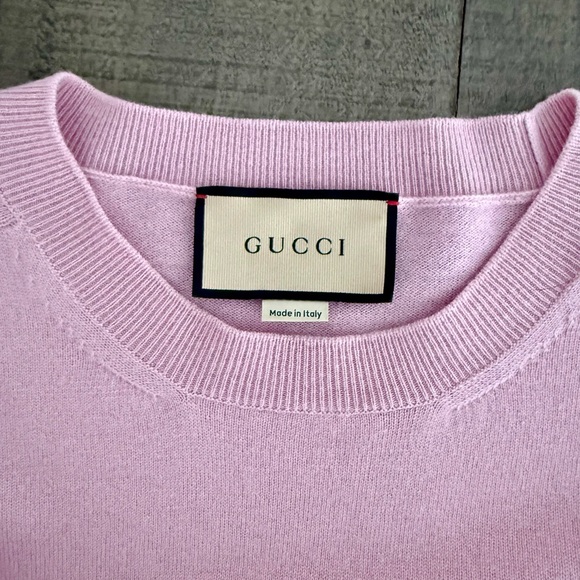 Gucci Pink Crew Neck Sweater with Knit Design - Picture 4 of 6